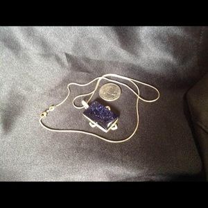 Hold for Erica - Sterling Silver midnight Blue dazzling pendant .925